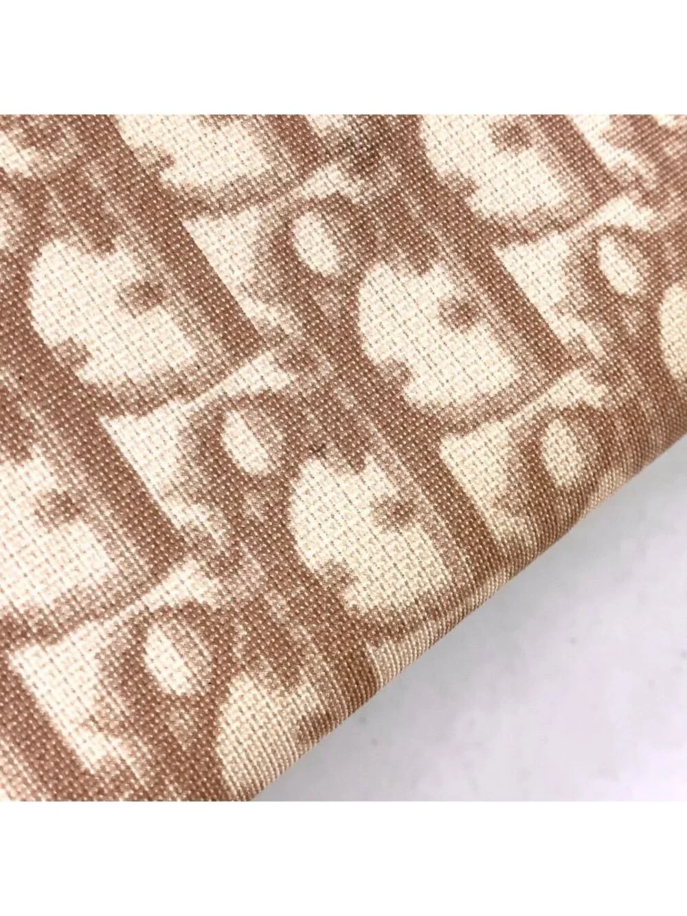 Dior Trotter Flower Embroidered Leather Light Beige Wallet Silver